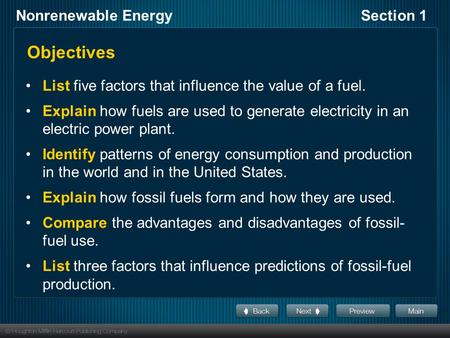 Objectives List five factors that influence the value of a fuel.