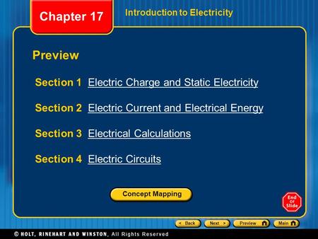 Chapter 17 Preview Section 1 Electric Charge and Static Electricity