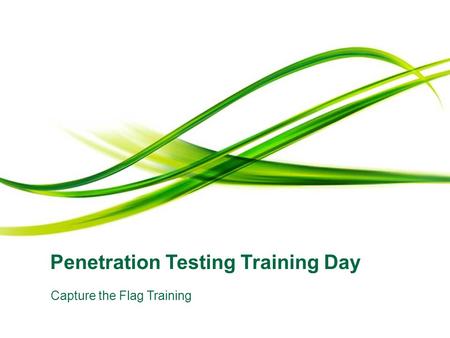 Penetration Testing Training Day Capture the Flag Training.