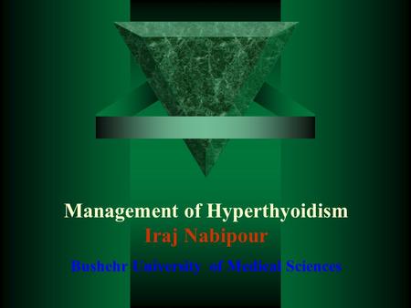 Hyperthyroidism Hyperthyroidism is predominantly a disorder in women.