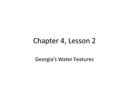 Georgia’s Water Features