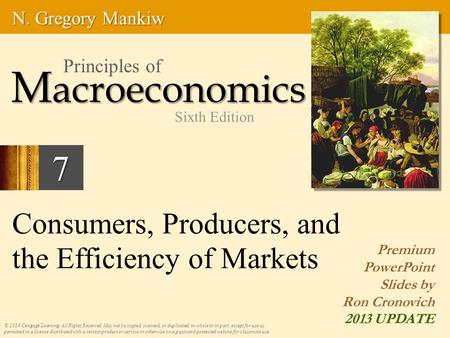 7 Consumers, Producers, and the Efficiency of Markets © 2014 Cengage Learning. All Rights Reserved. May not be copied, scanned, or duplicated, in whole.