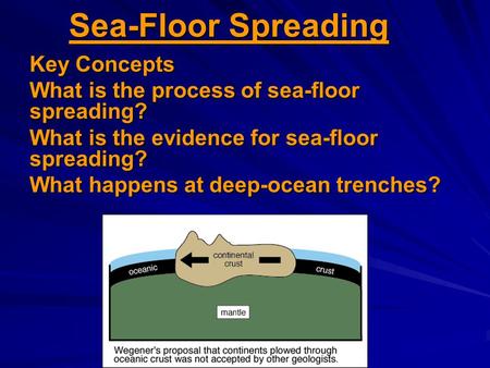 Sea-Floor Spreading Key Concepts