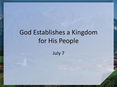 God Establishes a Kingdom for His People July 7. Interesting Names Names of the “staff” of the NPR radio show, Car Talk, with Click and Clack the Tappet.