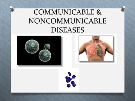 COMMUNICABLE & NONCOMMUNICABLE DISEASES. COMMUNICABLE DISEASES O DISEASE THAT IS SPREAD FROM ONE LIVING ORGANISM TO ANOTHER OR THROUGH THE ENVIRONMENT.