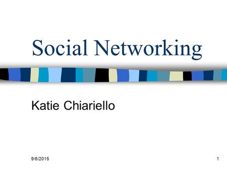 9/6/20151 Social Networking Katie Chiariello. 9/6/2015 2 Introduction Social networking sites are the new way employers are finding new hires. Networking.