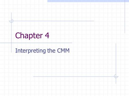 Chapter 4 Interpreting the CMM. Group (3) Fahmi Alkhalifi Pam Page Pardha Mugunda.