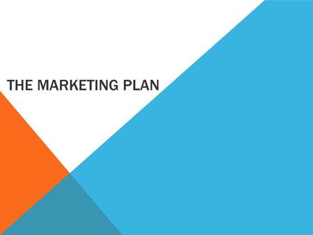 THE MARKETING PLAN. LEARNING INTENTIONS Students will be able to:  Constructively use a SWOT analysis to form business recommendations  Describe the.
