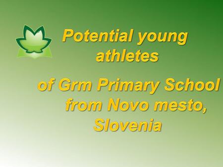 JAKA PLUT GRM PRIMARY SCHOOL, NOVO MESTO My name is Jaka and I am 13 years old. I come from Novo mesto, Slovenia. My favourite sport is handball. I started.