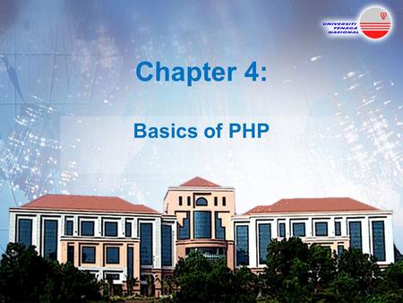 Chapter 4: Basics of PHP 42. Topics Introduction Creating and Executing PHP Programs Variables Operators Constant Arrays String Processing and Regular.