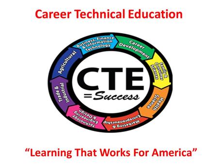 Career Technical Education “Learning That Works For America”