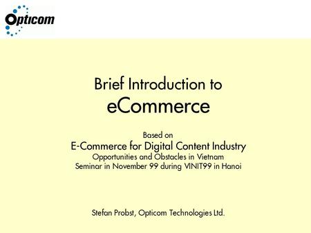 Brief Introduction to eCommerce