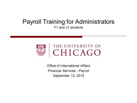 Payroll Training for Administrators F1 and J1 students