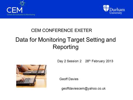 Data for Monitoring Target Setting and Reporting