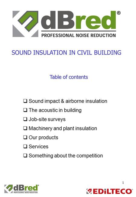 SOUND INSULATION IN CIVIL BUILDING