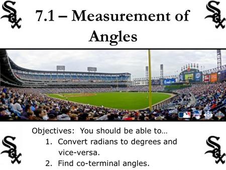 7.1 – Measurement of Angles