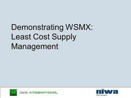 Demonstrating WSMX: Least Cost Supply Management.