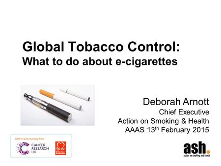 Global Tobacco Control: What to do about e-cigarettes