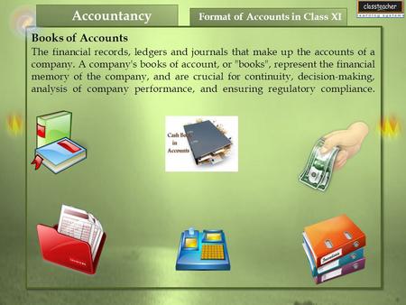 Format of Accounts in Class XI