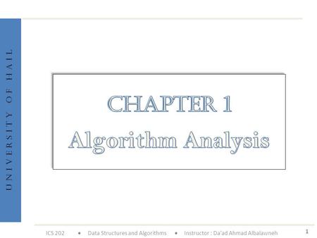 Chapter 1 Algorithm Analysis