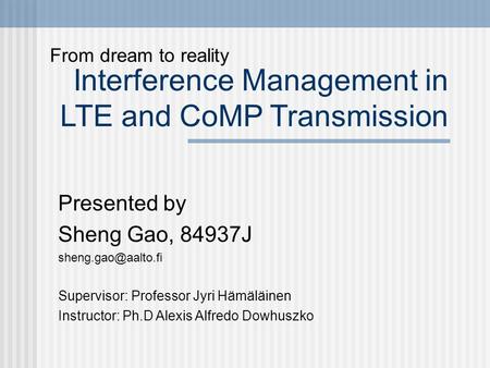 Interference Management in LTE and CoMP Transmission