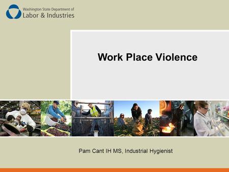 Work Place Violence Pam Cant IH MS, Industrial Hygienist.