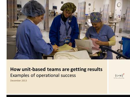 How unit-based teams are getting results Examples of operational success December 2013.
