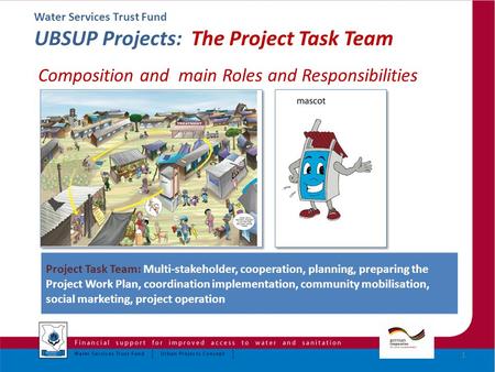 Water Services Trust Fund UBSUP Projects: The Project Task Team Composition and main Roles and Responsibilities 1 Project Task Team: Multi-stakeholder,