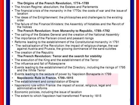 The Origins of the French Revolution, 1774–1789