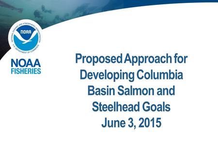 Proposed Approach for Developing Columbia Basin Salmon and Steelhead Goals June 3, 2015.