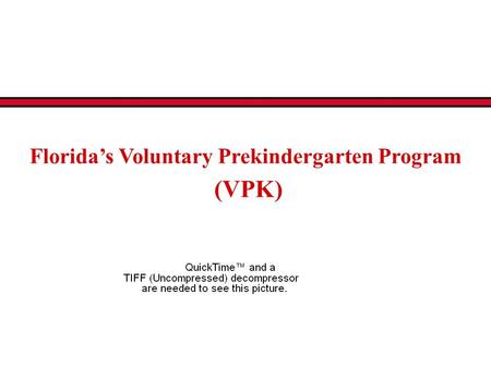 Florida’s Voluntary Prekindergarten Program (VPK).