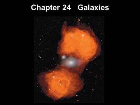 Chapter 24 Galaxies. 24.1Hubble’s Galaxy Classification 24.2The Distribution of Galaxies in Space 24.3Hubble’s Law 24.4Active Galactic Nuclei Relativistic.