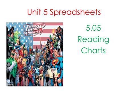 Unit 5 Spreadsheets 5.05 Reading Charts. Introduction The only place where success comes before work is in the dictionary--Vidal Sassoon On the job, you.