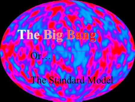 The Big Bang Or… The Standard Model. Precepts of the standard model The laws of Physics are the same throughout the Universe. The Universe is expanding.