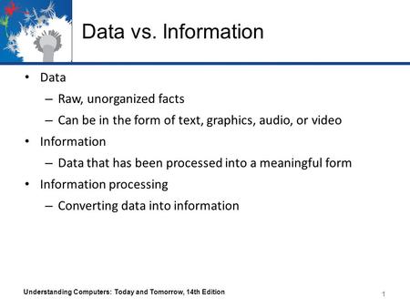 Data vs. Information Data Raw, unorganized facts