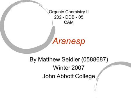 Organic Chemistry II DDB - 05 CAM