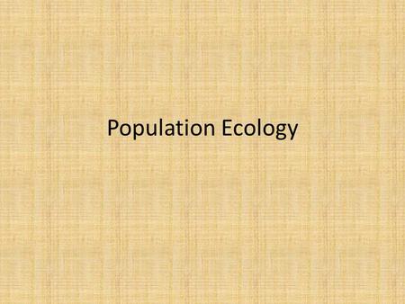 Population Ecology. Population Dynamics Population: all the individuals of a species that live together in an area Demography: the statistical study of.