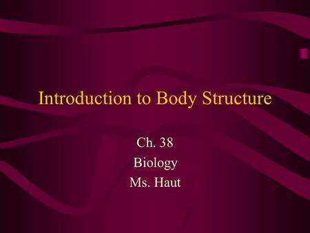 Introduction to Body Structure