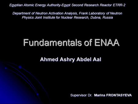 Egyptian Atomic Energy Authority-Egypt Second Research Reactor ETRR-2