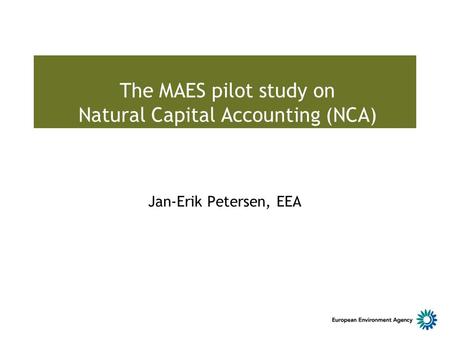 The MAES pilot study on Natural Capital Accounting (NCA)