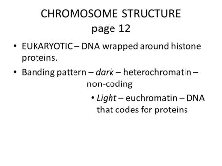 CHROMOSOME STRUCTURE page 12