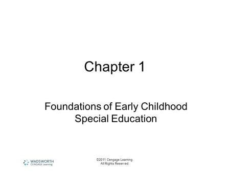 Foundations of Early Childhood Special Education