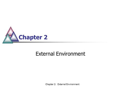 Chapter 2: External Environment Chapter 2 External Environment.