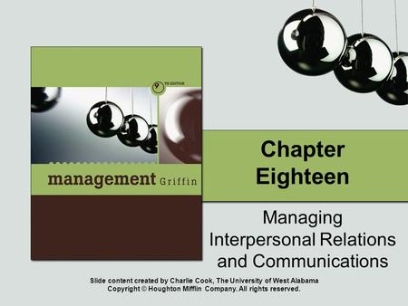 Managing Interpersonal Relations and Communications
