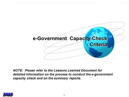 e-Government Capacity Check Criteria