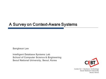 A Survey on Context-Aware Systems