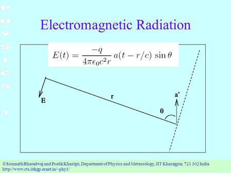  Somnath Bharadwaj and Pratik Khastgir, Department of Physics and Meteorology, IIT Kharagpur, 721 302 India  Electromagnetic.