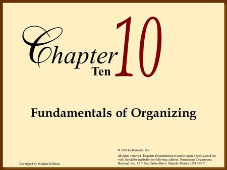 Fundamentals of Organizing
