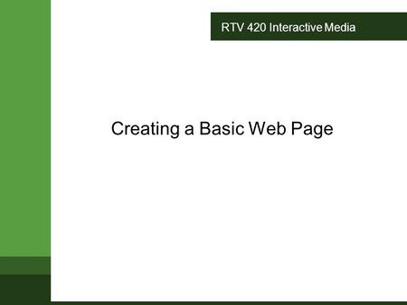 Creating a Basic Web Page