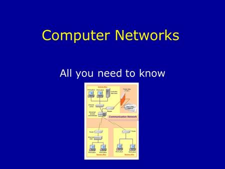 Computer Networks All you need to know. What is a computer network? Two or more computers connected together so that they can communicate with each other.